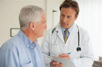 A patient suffering from prostatitis during a consultation with a urologist